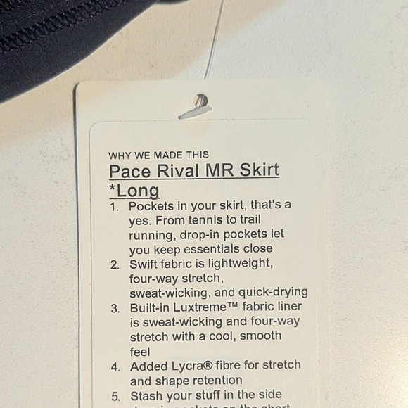 LULULEMON NAVY PACE RIVAL SKIRT *LONG - Picture 6 of 7